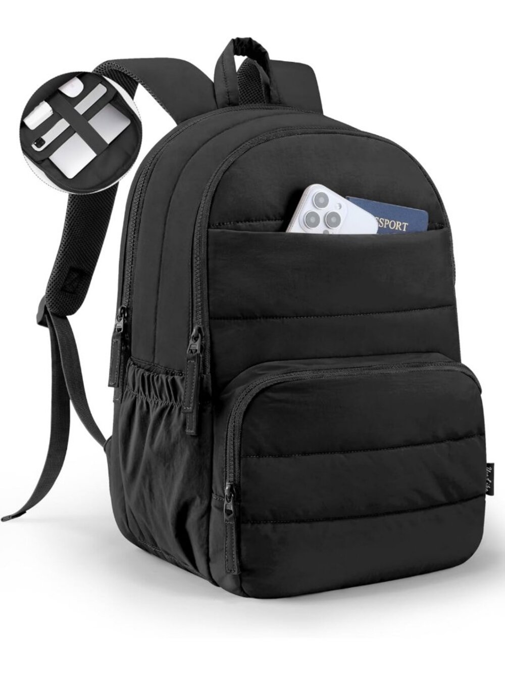 Stylish Quilted Travel Backpack for Women, 15.6" Laptop, Water-Resistant College